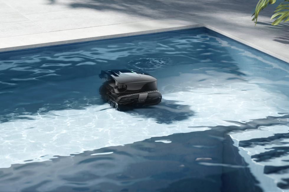 photo of Beatbot AquaSense X cleaning steps in a pool