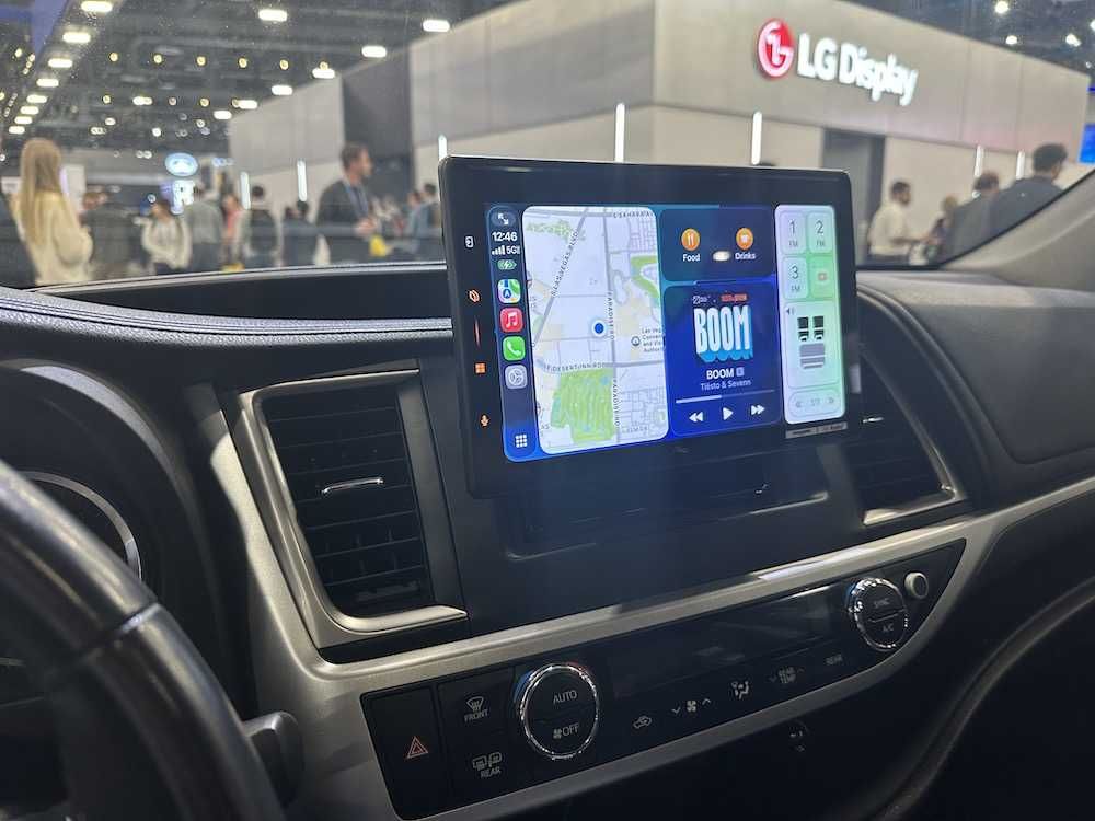 a photo of Pioneer Sphera Display in a car on display at CES Show