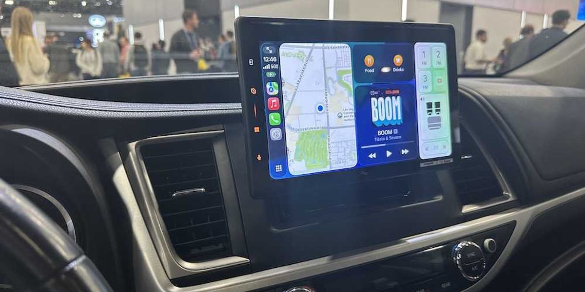 photo of Pioneer Sphera Display with Dolby Atmos in a car on display at CES Show 2026