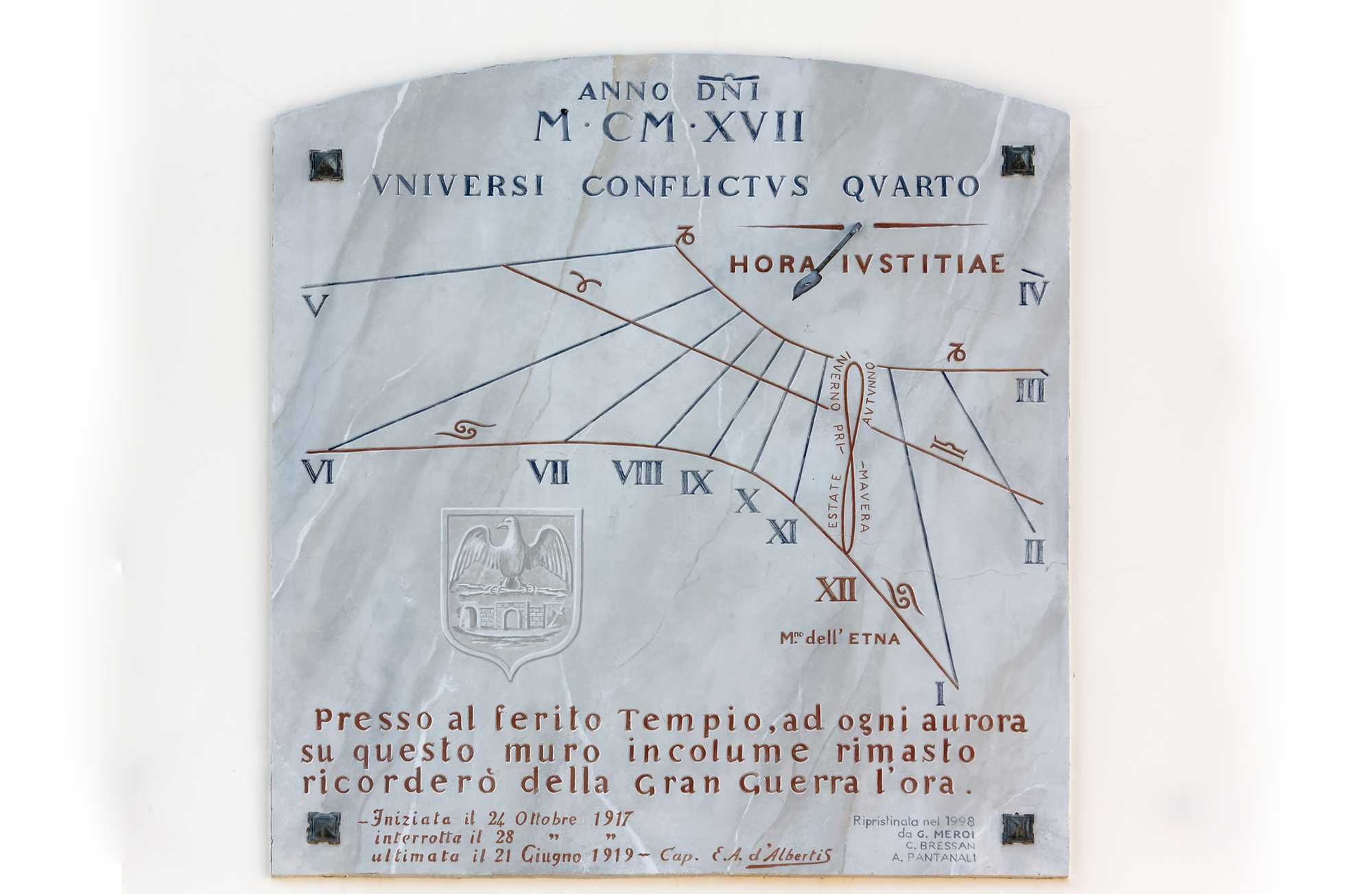 «La luce e l'ombra della Storia» nelle meridiane della Grande Guerra