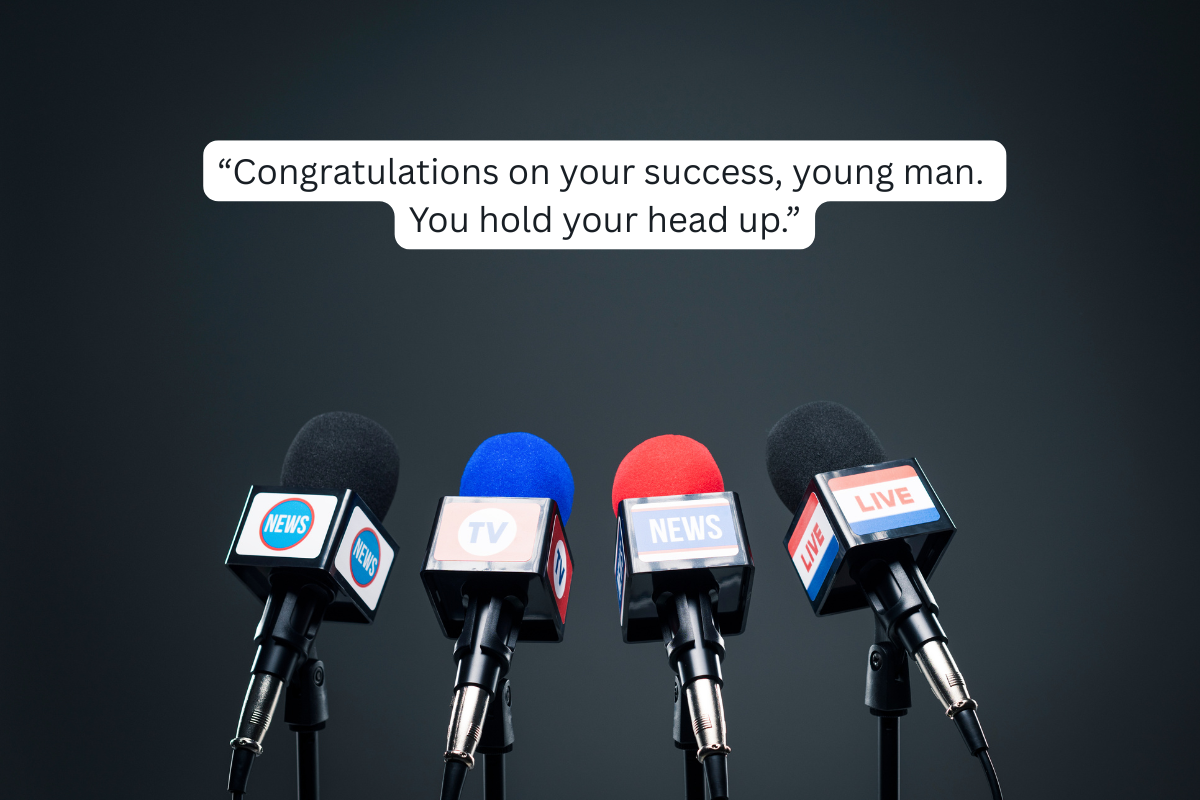 reporters, journalists, tv, press conference, NFL, football, sports, coach, kindness, humanity