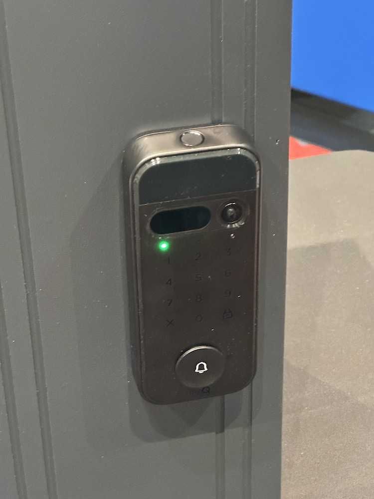 photo of myQ Secure View Smart Lock on a display