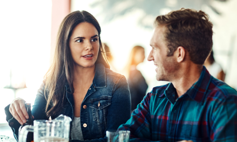 woman, man, beer, story, connection, man woman talking