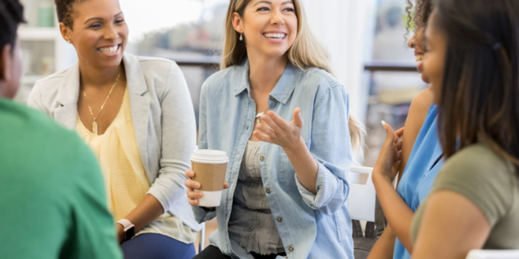 woman talking, woman tells story, woman's group, coffee, conversation,