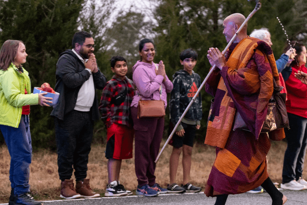 Monks, walk, peace, Buddhism, Buddhists