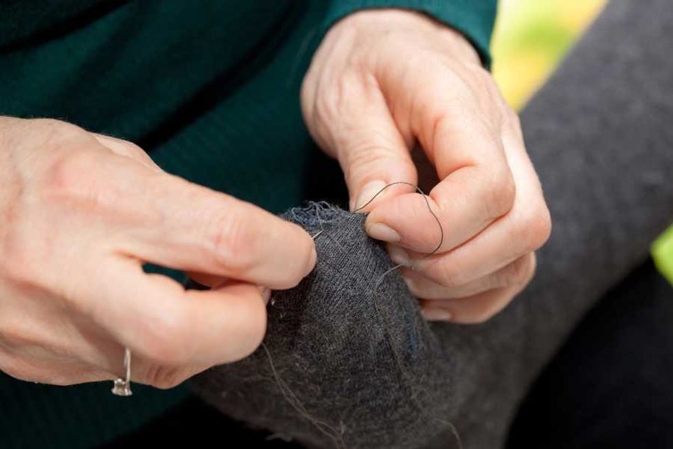 mending, sewing, darning, socks, darning needles