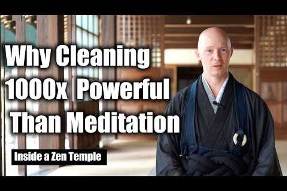 buddhist monk, zen monk, meditation, cleaning, zen temple