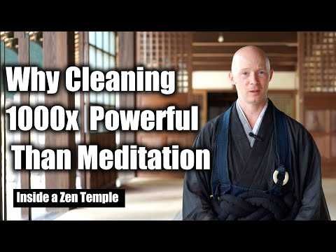 buddhist monk, zen monk, meditation, cleaning, zen temple