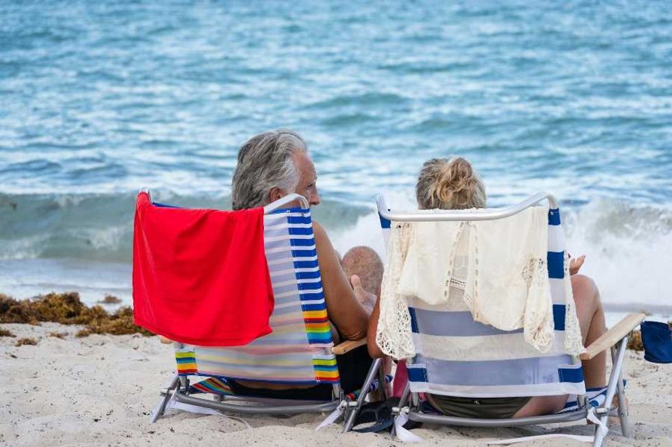 beach, coast, ocean, retirement, retired couple