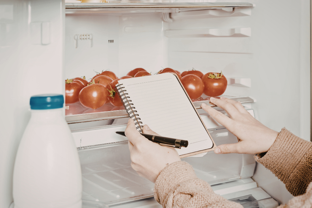 refrigerator, organizing, food, food waste, sustainability