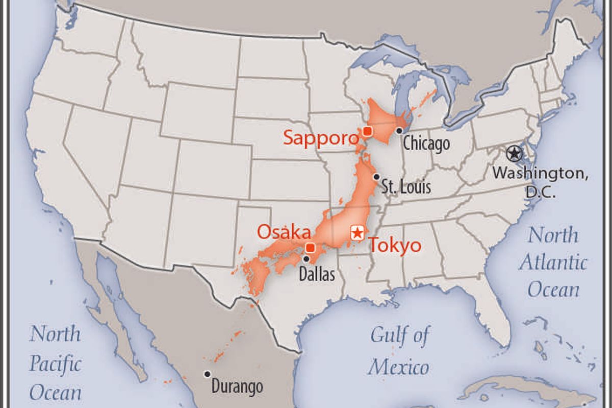 japan, size of japan, size of united states, japan vs united states, map of united states