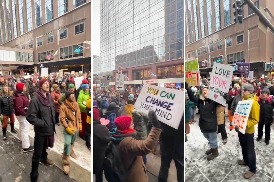 singing resistance, singing protest, ice protest, minneapolis, non-violent resistance