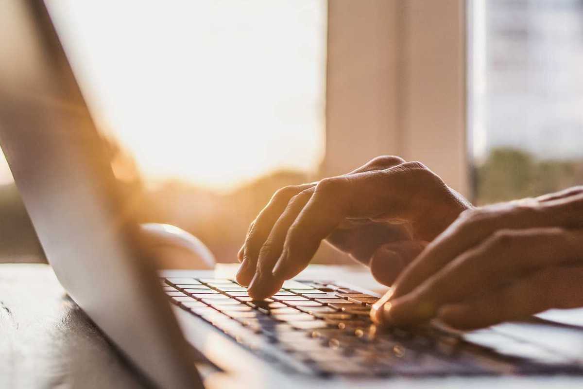 Businessman using laptop compute in the office