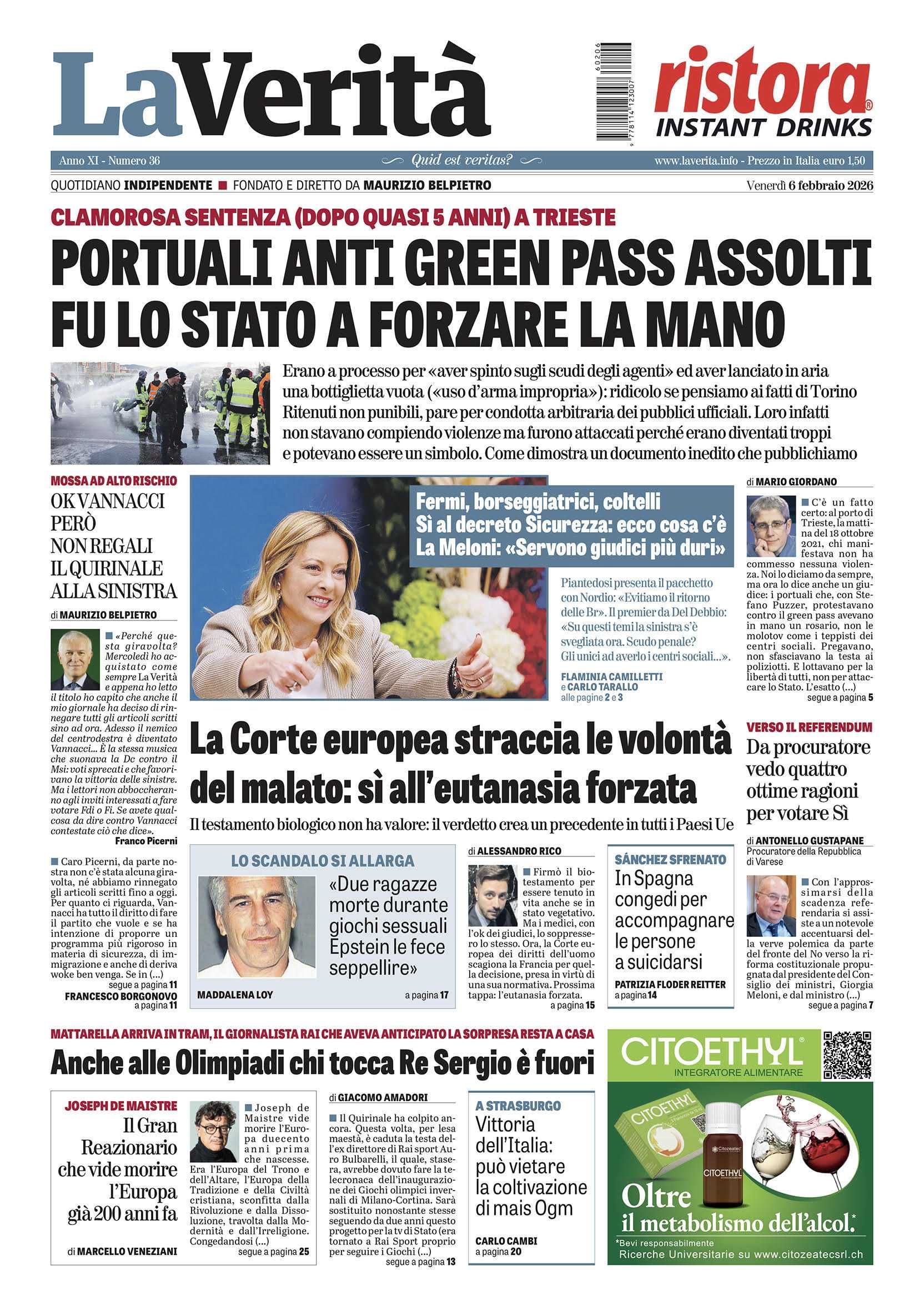 Oggi in edicola