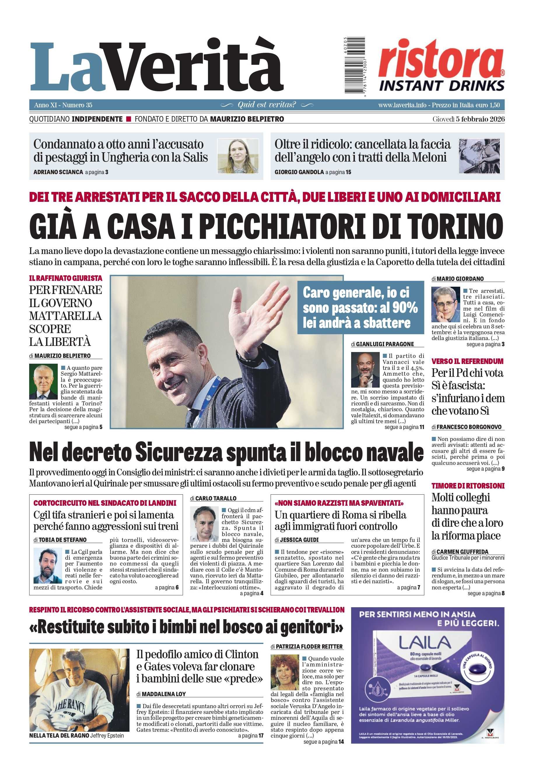 Oggi in edicola