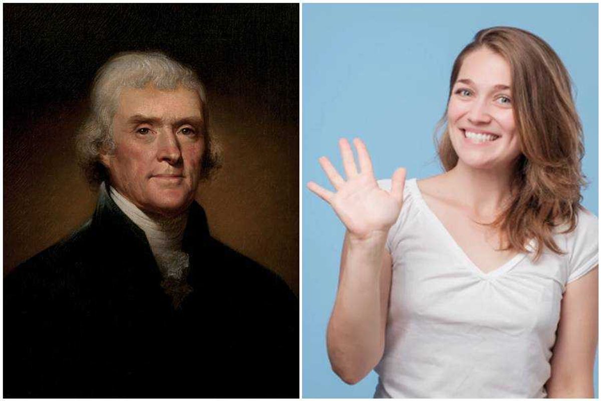 thomas jefferson, goodbye, name is haines, woman waving, us history