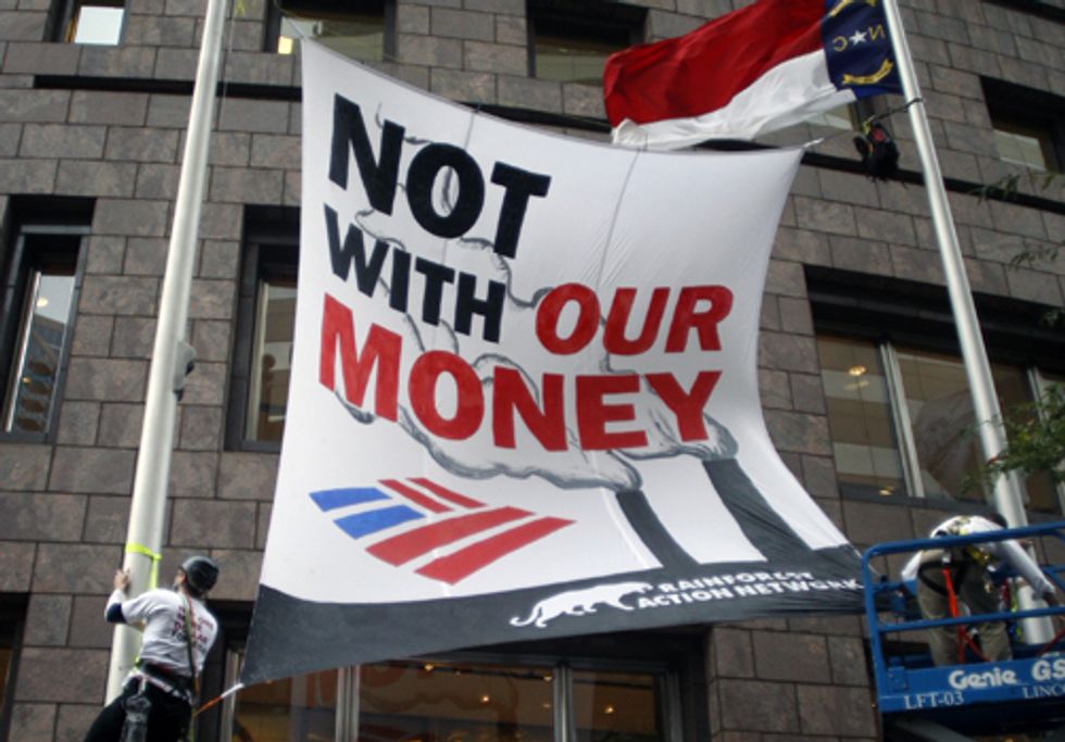 Eight Arrested at Bank of America Headquarters Protesting Mountaintop Removal Coal Mining
