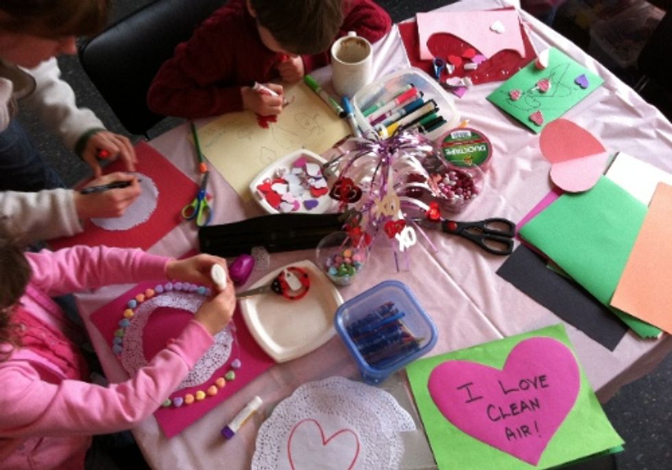 Kids and Parents Make 'I Love Clean Air' Valentine’s Day Cards for U.S. Senators