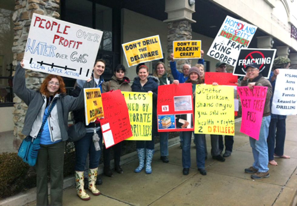 Overturning of Local Zoning Protections for Fracking Leads to Protests at Senators' Offices