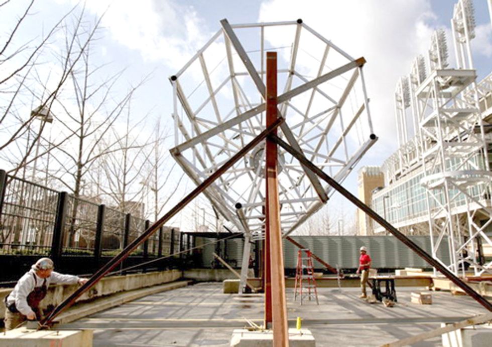 Cleveland Indians Unveil Wind Turbine atop Progressive Field