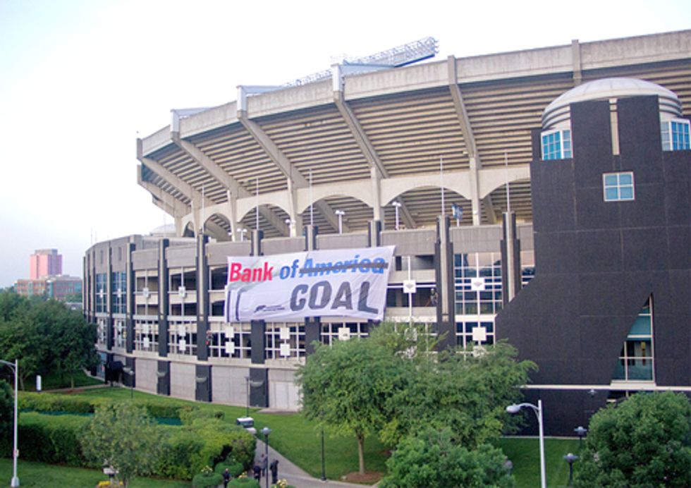 Activists Rebrand Bank of America Stadium