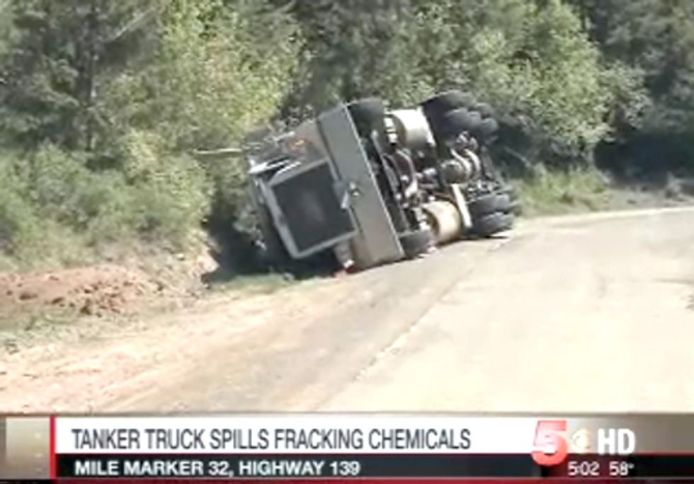 Tanker Truck Accident Releases Fracking Chemicals into Stream