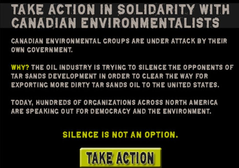 Websites Black Out across Canada Today in Defense of Nature and Democracy