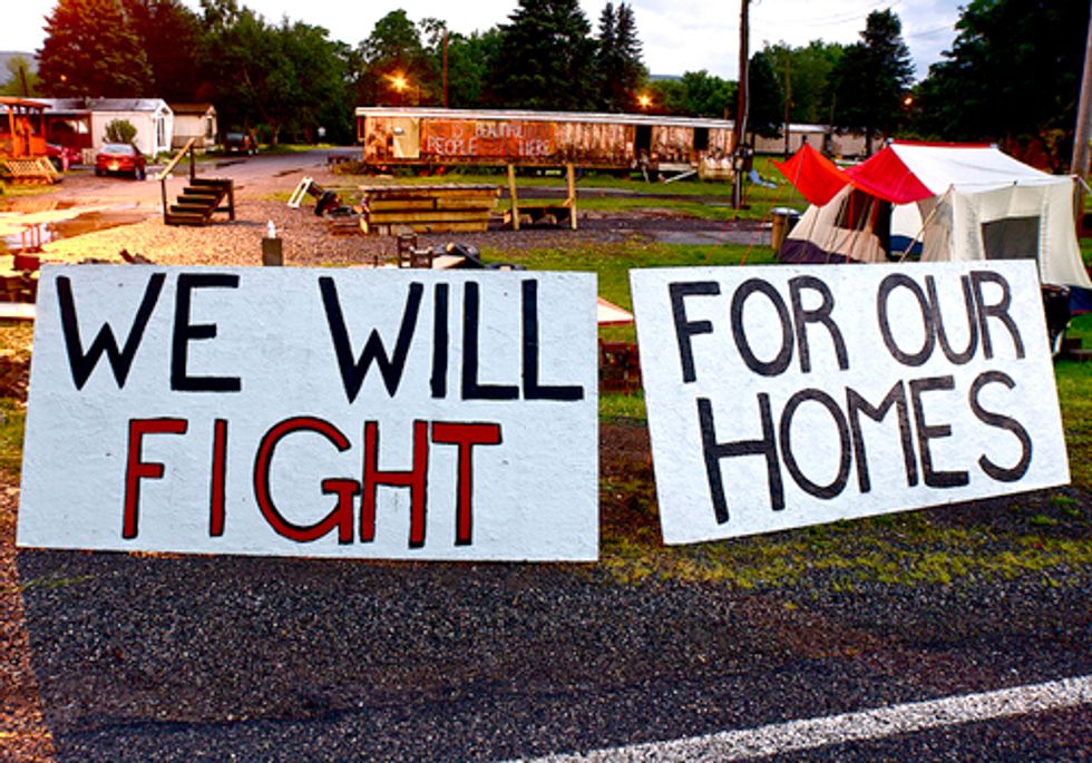 Protest Against Fracking Industry Continues at Riverdale Mobile Home Park