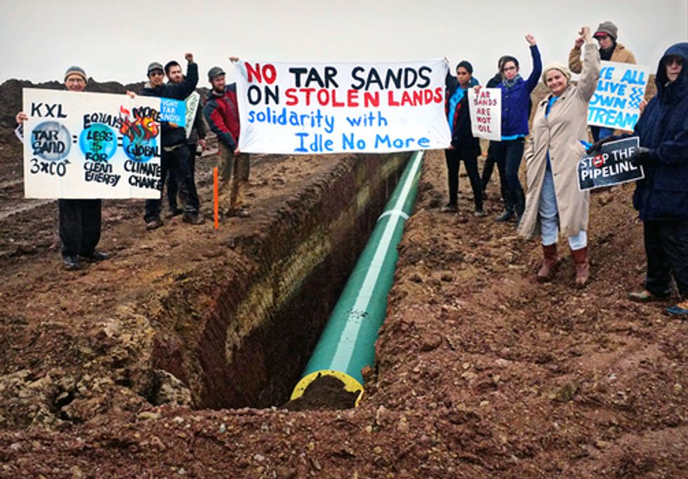 Oklahomans March Onto TransCanada Easement to Protest Keystone XL Pipeline