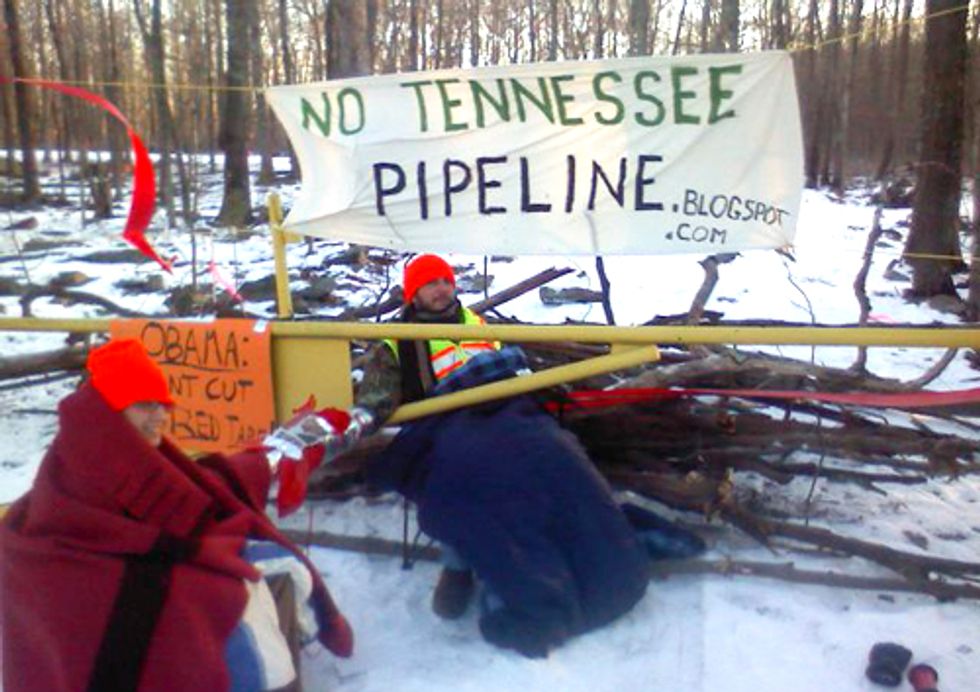 Direct Action Under Way Protesting Fracking Pipeline