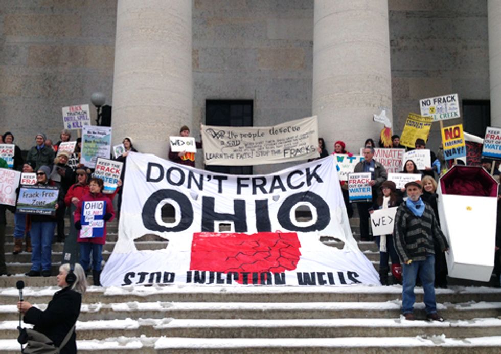 Ohioans Lobby for Support of Proposed Fracking Legislation at Statehouse Protest