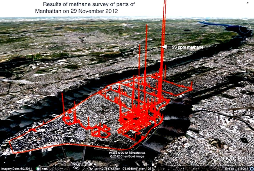 Manhattan's Methane Levels Show Natural Gas as Damaging to Climate as Other Fossil Fuels