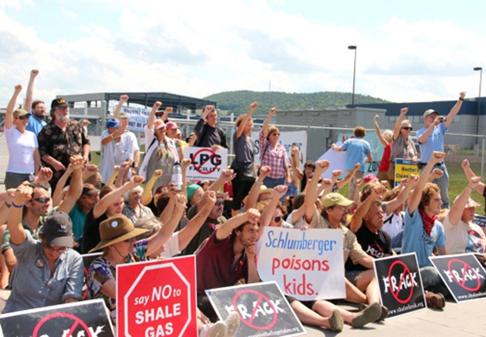 150 Protest at New York's Schlumberger Frack Facility