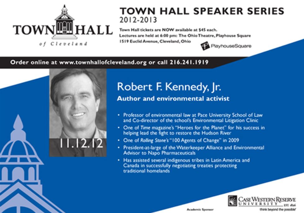 Author and Environmental Activist Robert F. Kennedy, Jr. Comes to Cleveland for Town Hall Series