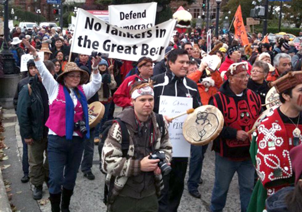 Huge Protest Underway Against Canadian Tar Sands Pipelines