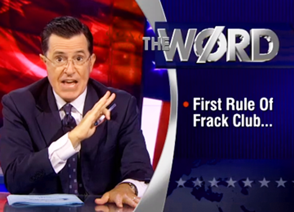 Colbert Calls Out Fracking Company for Lifetime Gag Order on Children