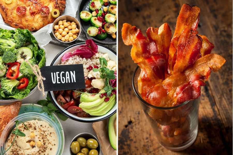 vegan, bacon, habits, food, vegetarian, eating