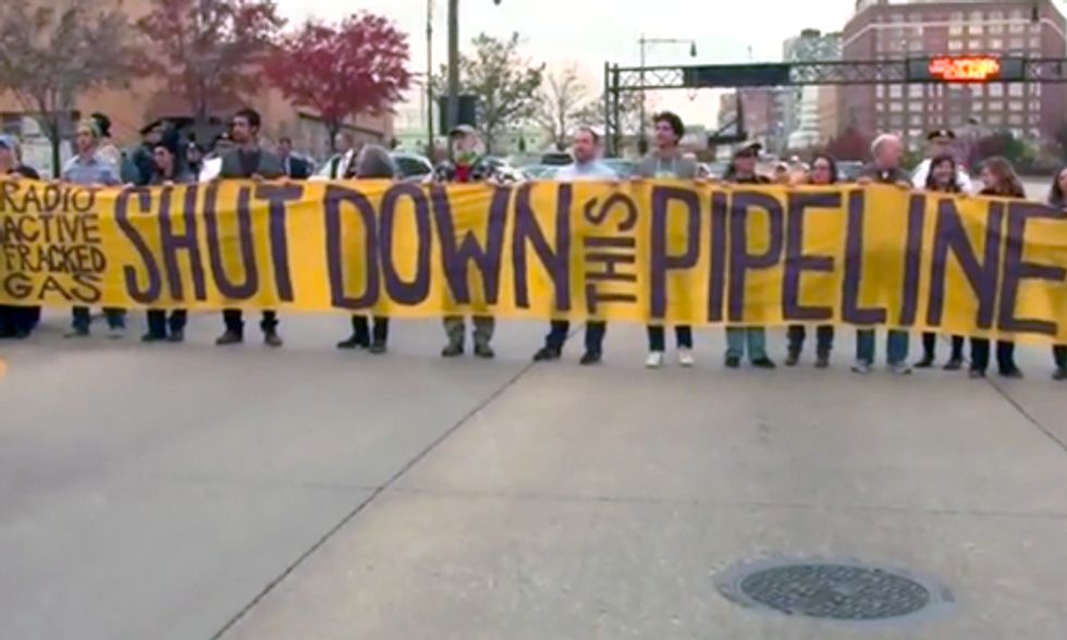 13 Arrested Blocking Highway at Site of Spectra Energy Pipeline