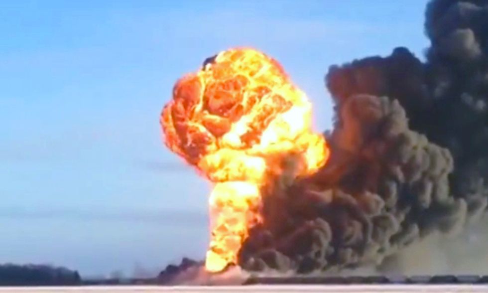 Fiery Oil Train Crash in Raging Shale Oil Boom State of North Dakota
