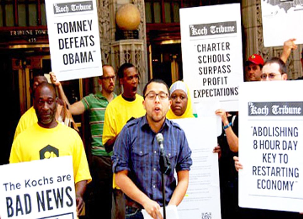Koch Brothers' Tribune Takeover Bid Protested in 12 Cities