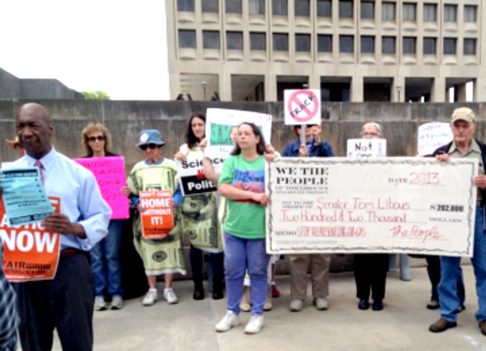 Residents Deliver Giant Check to 'Buy Back' NY Senator's Support from Fracking Interests
