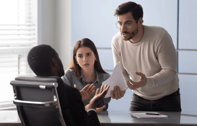 contract, fee, subscription, angry customer, angry couple