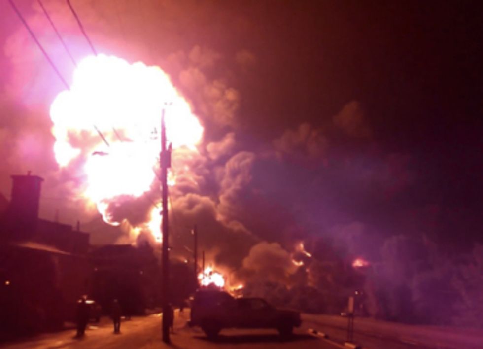 Crude Oil Train Explosion Incinerates Surrounding Neighborhoods