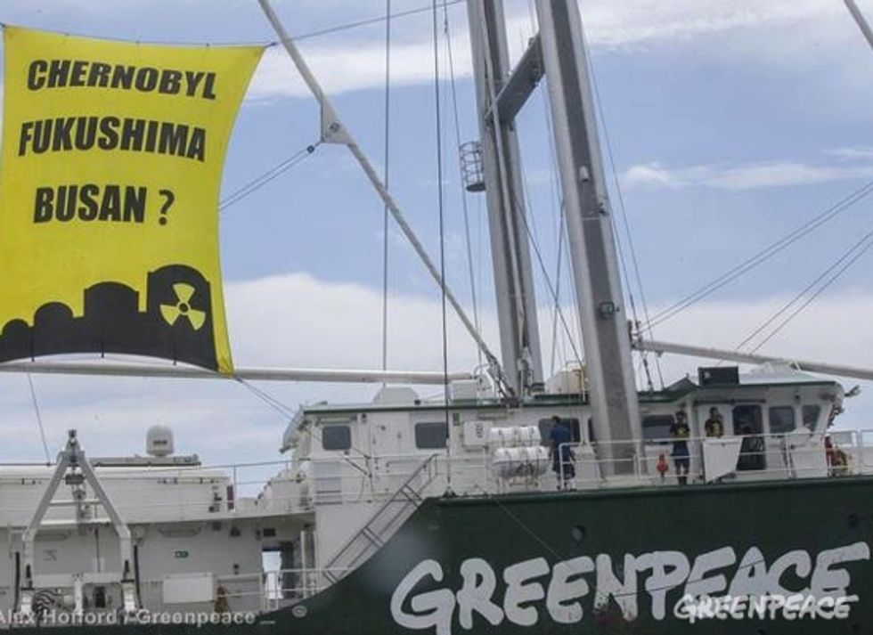 Activists Climb Reactor to Highlight Demise of Nuclear Energy