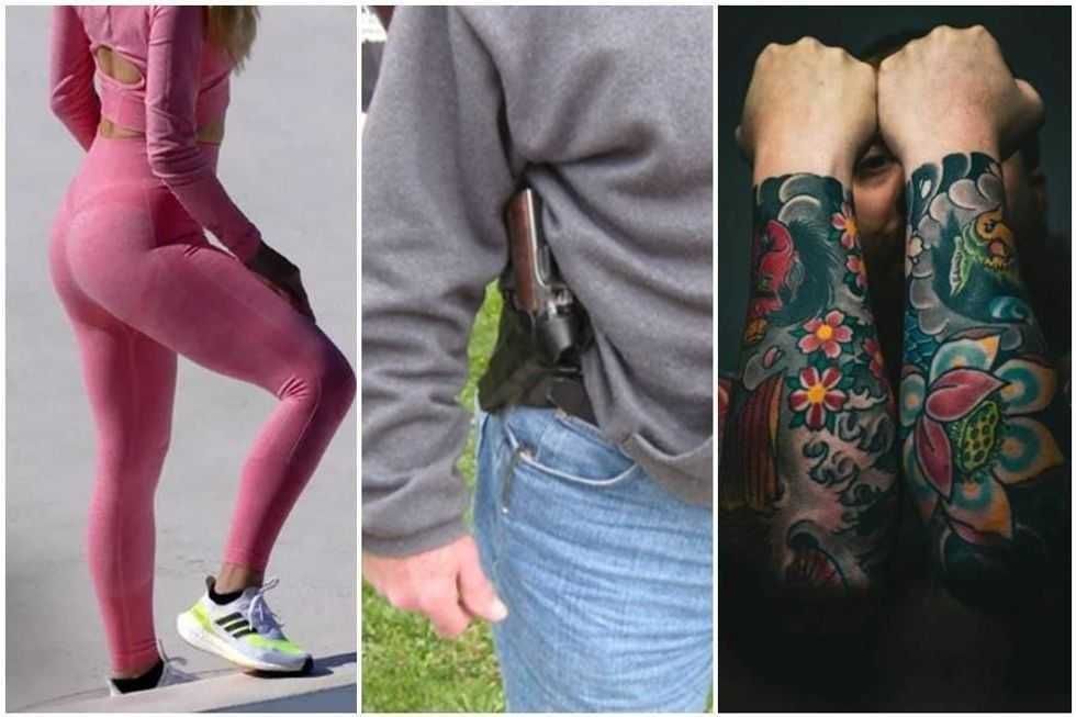 yoga pants, tattoos, guns, accepted, trends, embarrassing