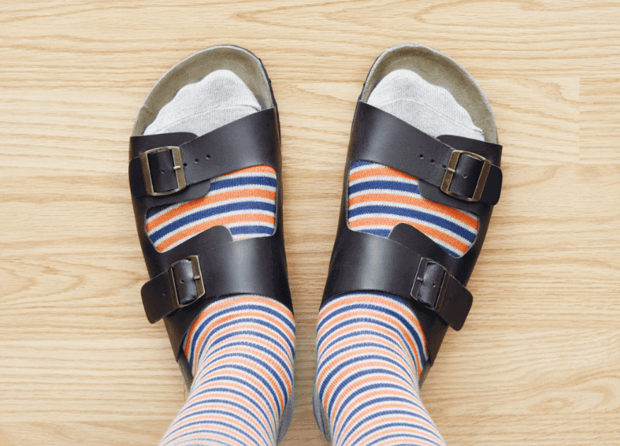 socks with sandals, socks, sandals, fashion, trends, cringe