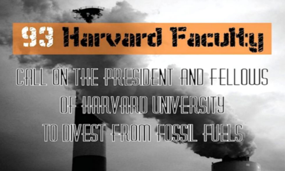 93 Members of Harvard Faculty Call on University to Divest From Fossil Fuels