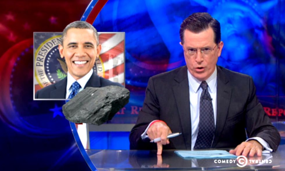 Colbert Mocks Media's Coverage of Obama's ‘War on Coal'