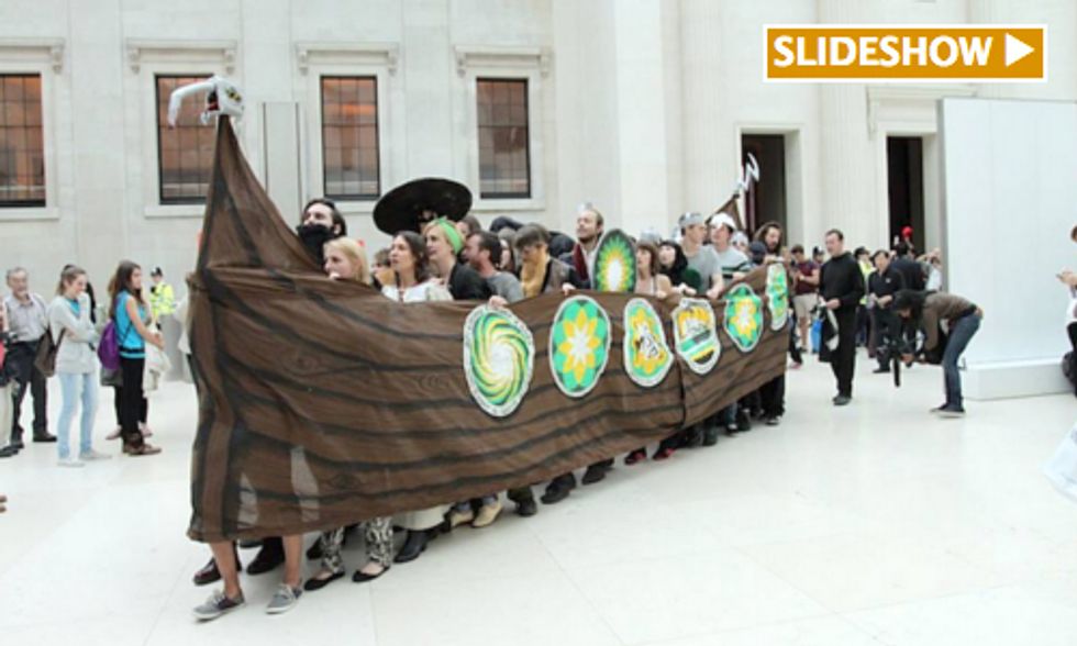 Viking Protestors Rally Against BP’s Greenwashing at British Museum