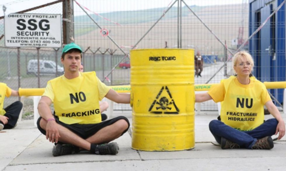 Activists Blockade Chevron Fracking Site in Eastern Romania